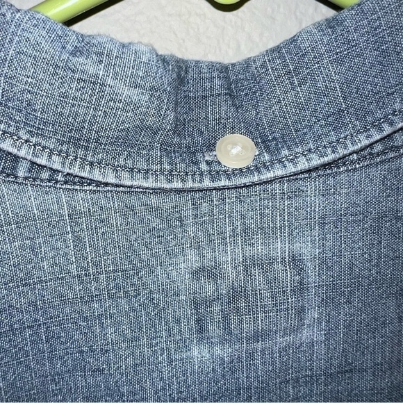 J. Crew factory chambray button down long sleeve roll tab shirt size xs - Picture 7 of 12